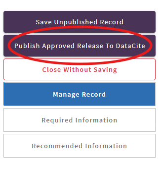Screenshot of DOI activation menu