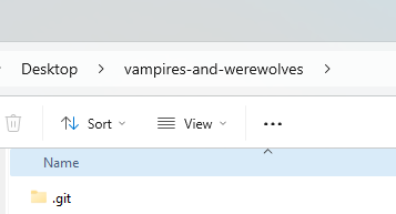 File Explorer will show the hidden .git file that is created when you run `git init`.